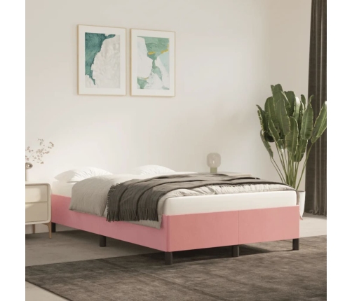 Estructura de cama sin colchón terciopelo rosa 120x200 cm