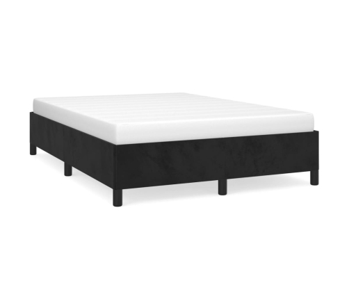 Estructura de cama sin colchón terciopelo negro 140x190 cm