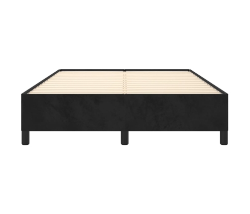 Estructura de cama sin colchón terciopelo negro 140x190 cm