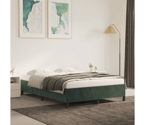 vidaXL Estructura de cama de terciopelo verde 140x190 cm