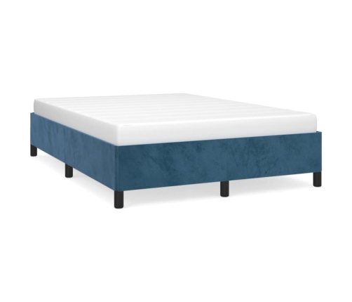 Estructura de cama sin colchón terciopelo azul oscuro 140x190cm