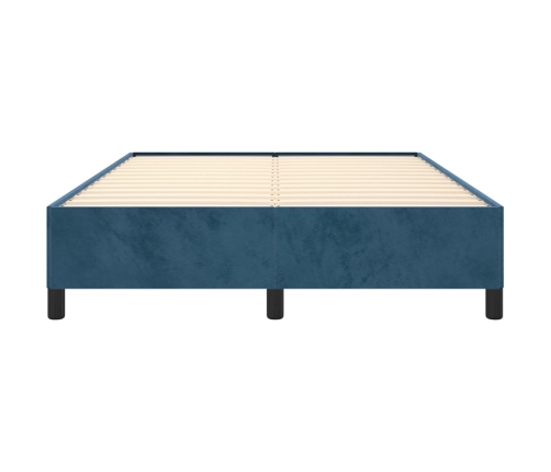 Estructura de cama sin colchón terciopelo azul oscuro 140x190cm