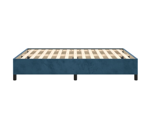 Estructura de cama sin colchón terciopelo azul oscuro 140x190cm