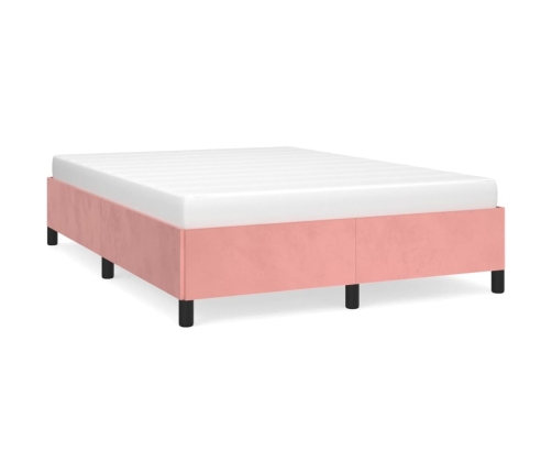 vidaXL Estructura de cama de terciopelo rosa 140x190 cm