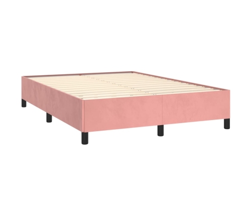 vidaXL Estructura de cama de terciopelo rosa 140x190 cm