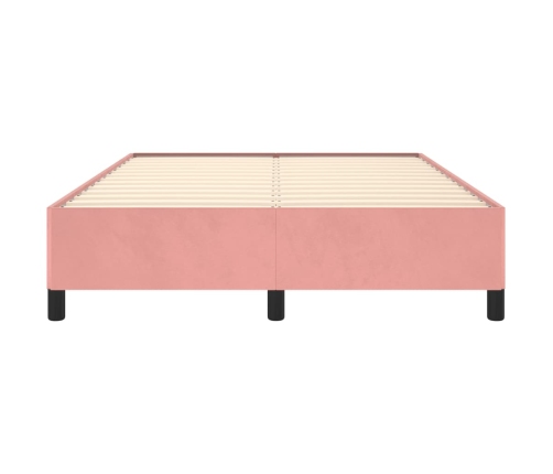 vidaXL Estructura de cama de terciopelo rosa 140x190 cm