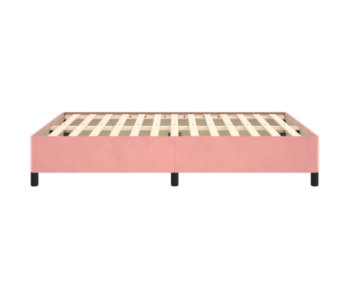 vidaXL Estructura de cama de terciopelo rosa 140x190 cm