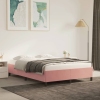 vidaXL Estructura de cama de terciopelo rosa 140x190 cm