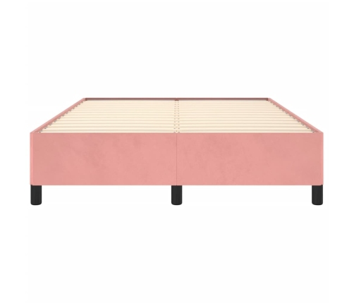 Estructura de cama sin colchón terciopelo rosa 140x200 cm