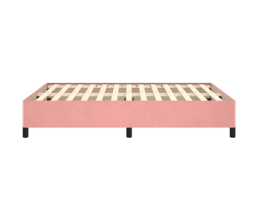 Estructura de cama sin colchón terciopelo rosa 140x200 cm
