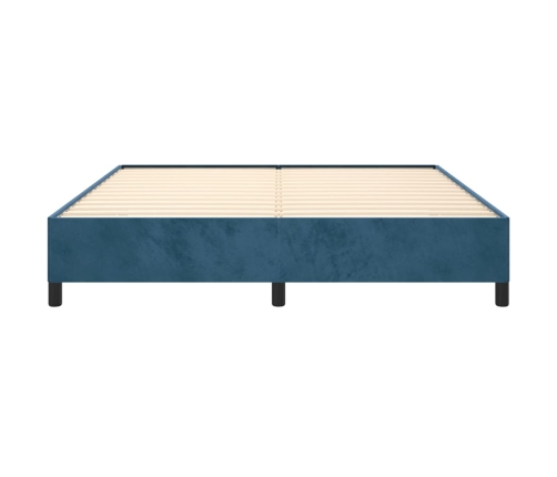 Estructura de cama sin colchón terciopelo azul oscuro 160x200cm