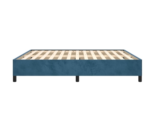 Estructura de cama sin colchón terciopelo azul oscuro 160x200cm