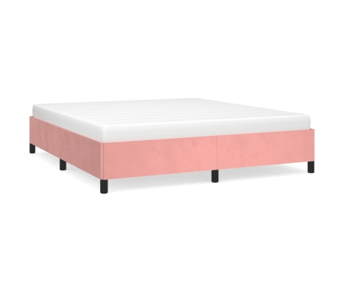 vidaXL Estructura de cama de terciopelo rosa 160x200 cm