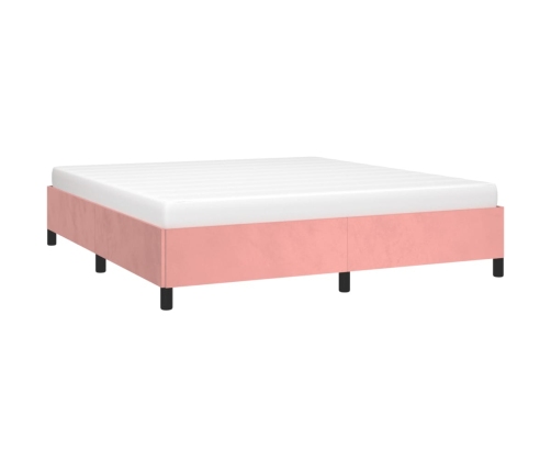 vidaXL Estructura de cama de terciopelo rosa 160x200 cm