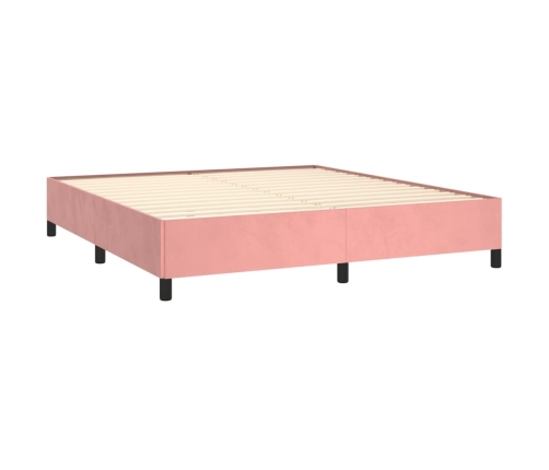 vidaXL Estructura de cama de terciopelo rosa 160x200 cm