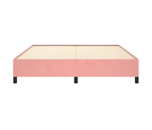 vidaXL Estructura de cama de terciopelo rosa 160x200 cm