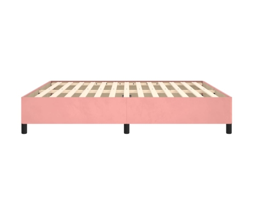 vidaXL Estructura de cama de terciopelo rosa 160x200 cm