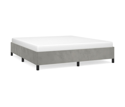 Estructura de cama sin colchón terciopelo gris claro 180x200 cm