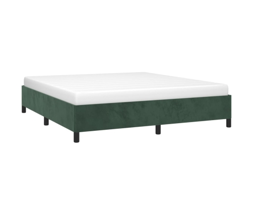 Estructura cama sin colchón terciopelo verde oscuro 180x200 cm