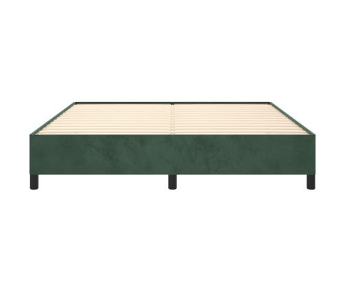 Estructura cama sin colchón terciopelo verde oscuro 180x200 cm