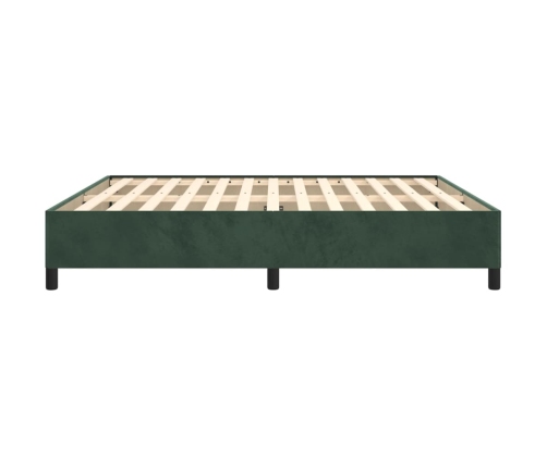 Estructura cama sin colchón terciopelo verde oscuro 180x200 cm