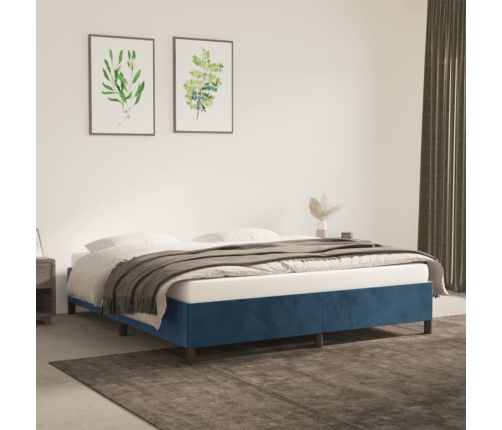 vidaXL Estructura de cama de terciopelo azul 180x200 cm