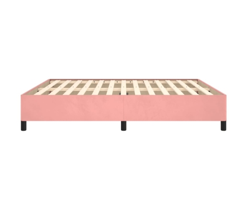 Estructura de cama sin colchón terciopelo rosa 180x200 cm