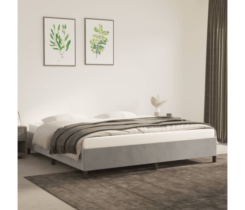 vidaXL Estructura de cama de terciopelo gris claro 180x200 cm