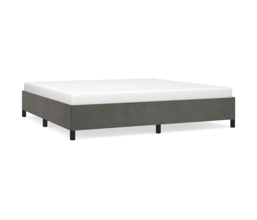 Estructura cama sin colchón terciopelo gris oscuro 200x200 cm