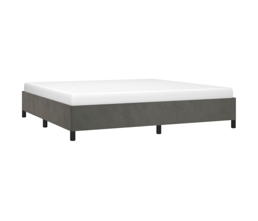 Estructura cama sin colchón terciopelo gris oscuro 200x200 cm