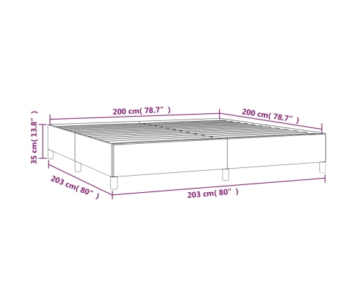 Estructura cama sin colchón terciopelo gris oscuro 200x200 cm