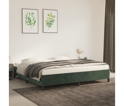 vidaXL Estructura de cama de terciopelo verde 200x200 cm