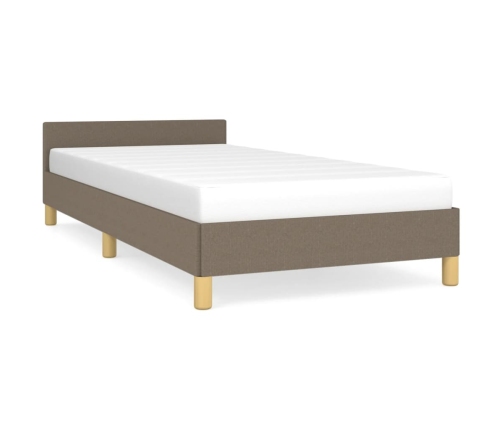 Estructura de cama sin colchón tela gris taupe 100x200 cm