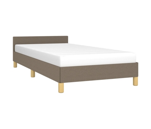 Estructura de cama sin colchón tela gris taupe 100x200 cm