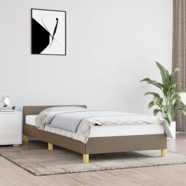 Estructura de cama sin colchón tela gris taupe 100x200 cm