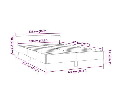 Estructura de cama sin colchón tela verde 120x200 cm