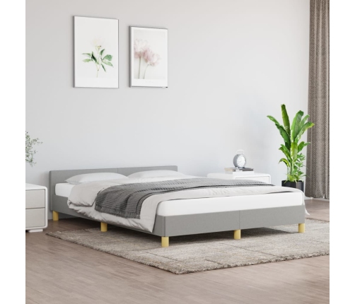 Cama sin colchón tela gris claro 140x190 cm