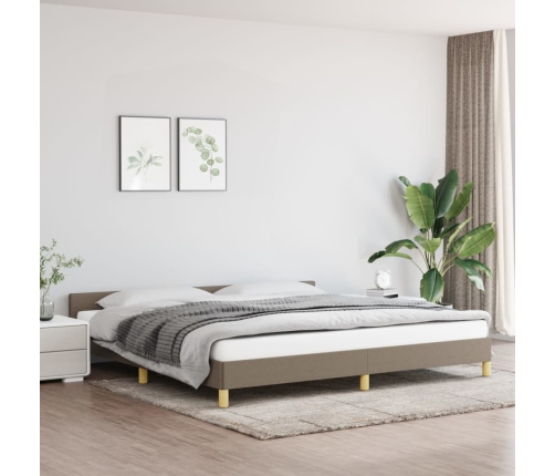 Cama sin colchón tela gris taupe 200x200 cm