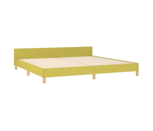 vidaXL Estructura de cama con cabecero de tela verde 200x200 cm