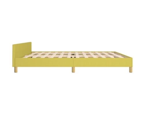 vidaXL Estructura de cama con cabecero de tela verde 200x200 cm