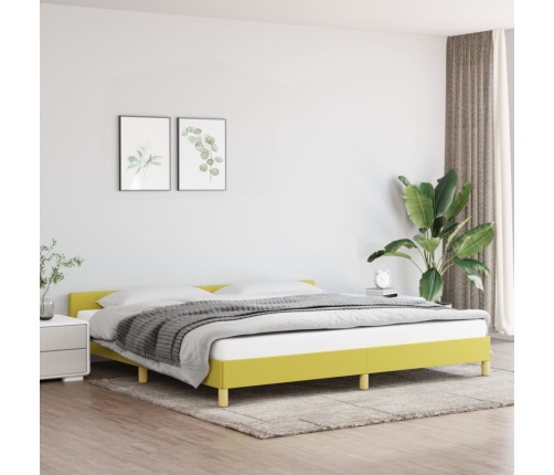 vidaXL Estructura de cama con cabecero de tela verde 200x200 cm