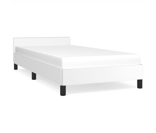 Estructura de cama con cabecero sin colchón blanco 80x200 cm