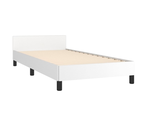 Estructura de cama con cabecero sin colchón blanco 80x200 cm