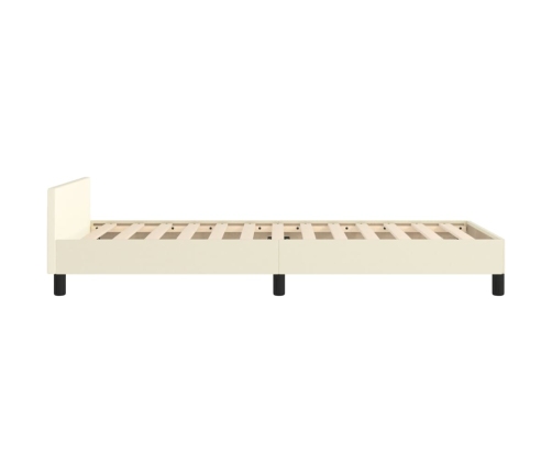 vidaXL Estructura de cama con cabecero cuero sintético crema 80x200 cm