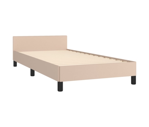 Estructura de cama con cabecero sin colchón capuchino 80x200 cm