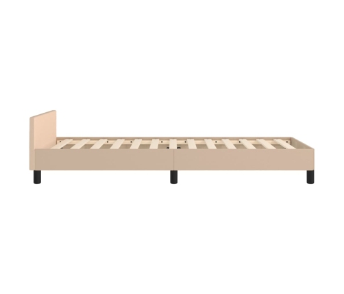 Estructura de cama con cabecero sin colchón capuchino 80x200 cm