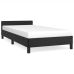 vidaXL Estructura de cama con cabecero cuero sintético negro 90x190 cm