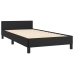 vidaXL Estructura de cama con cabecero cuero sintético negro 90x190 cm