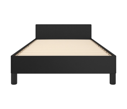 vidaXL Estructura de cama con cabecero cuero sintético negro 90x190 cm