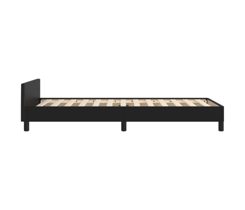 vidaXL Estructura de cama con cabecero cuero sintético negro 90x190 cm